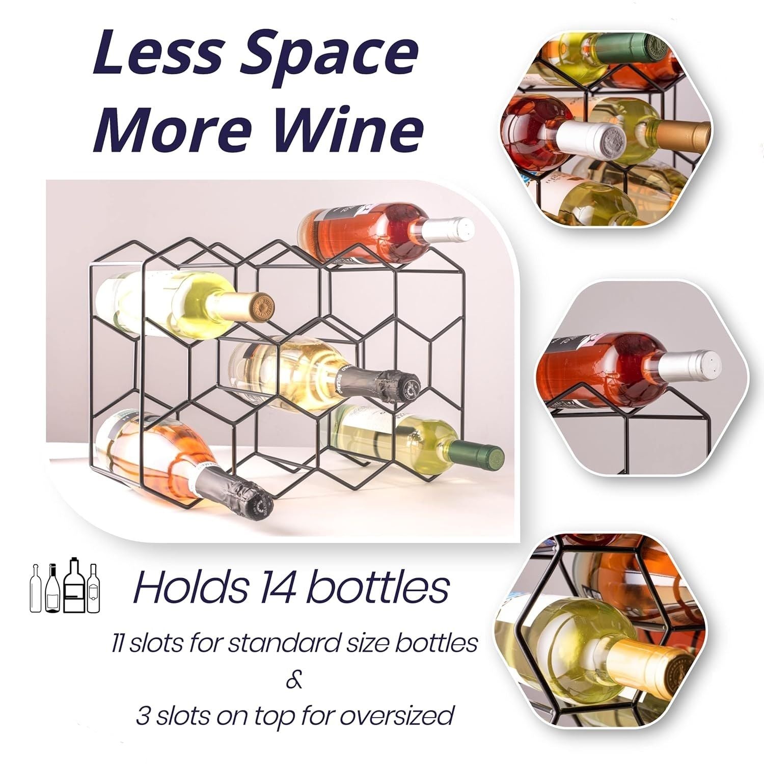 14-bottle-freestanding-modern-metal-countertop-wine-rack-countertop at www.mallsonline.com.au