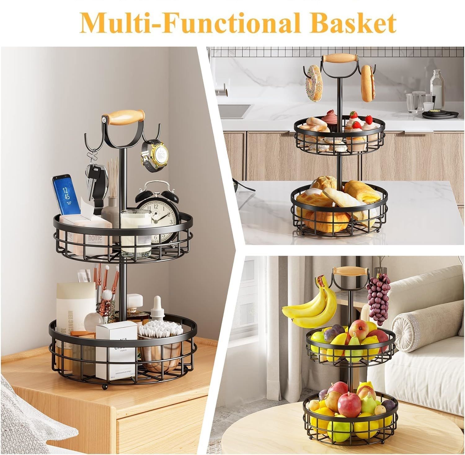 2-tier-fruit-basket-bowl-storage-with-wood-lift-handle-and-dual-banana-tree-hanger-for-kitchen-countertop at www.mallsonline.com.au