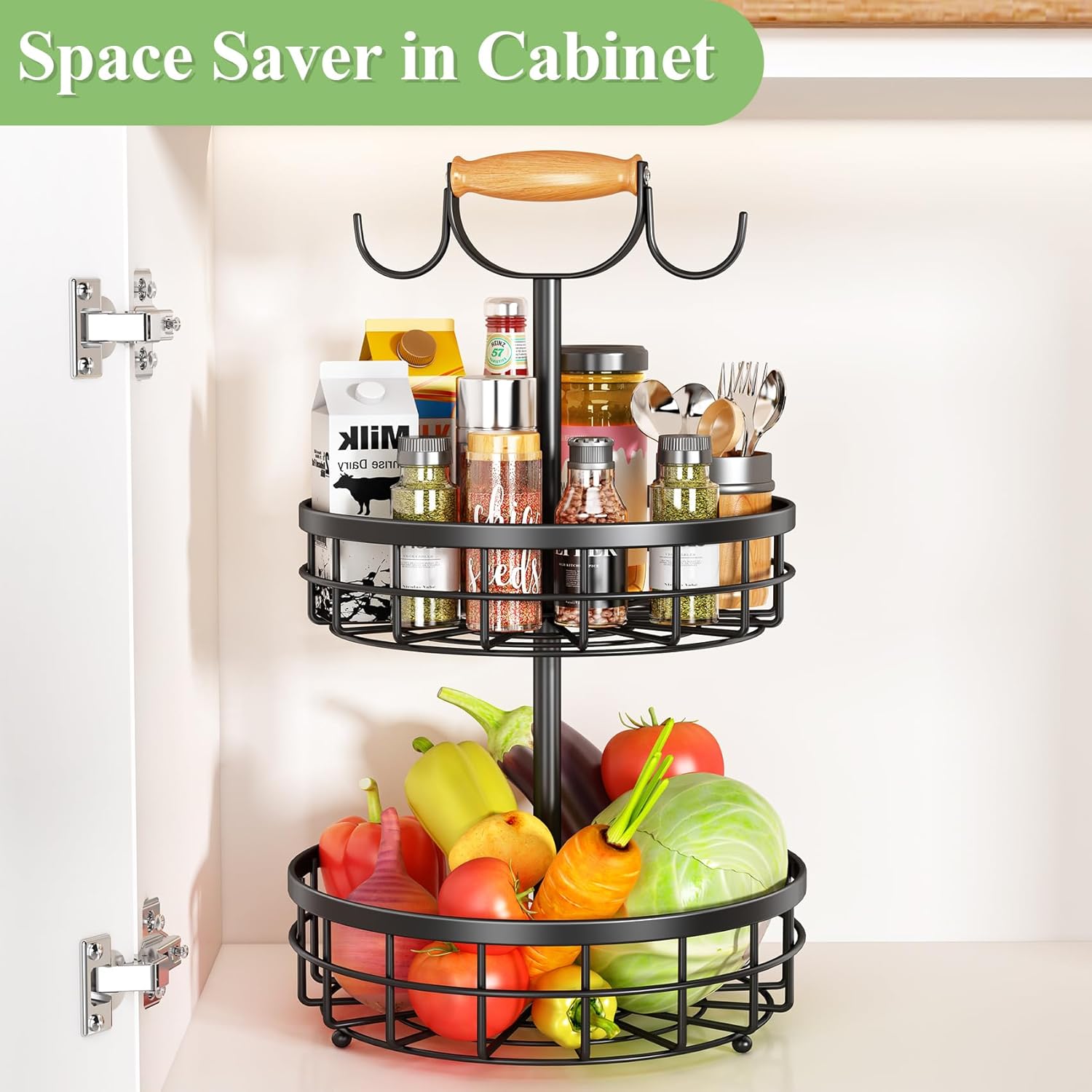 2-tier-fruit-basket-bowl-storage-with-wood-lift-handle-and-dual-banana-tree-hanger-for-kitchen-countertop at www.mallsonline.com.au