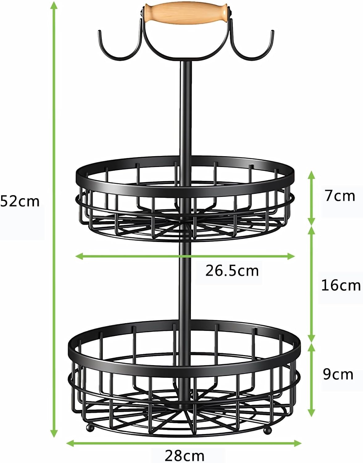 2-tier-fruit-basket-bowl-storage-with-wood-lift-handle-and-dual-banana-tree-hanger-for-kitchen-countertop at www.mallsonline.com.au