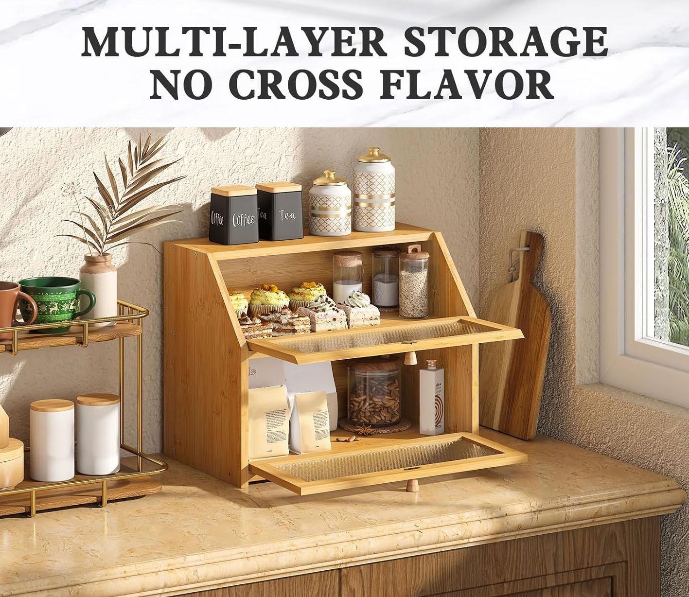 double-layer-bamboo-bread-box-for-kitchen-counter-with-large-capacity-and-clear-window at www.mallsonline.com.au