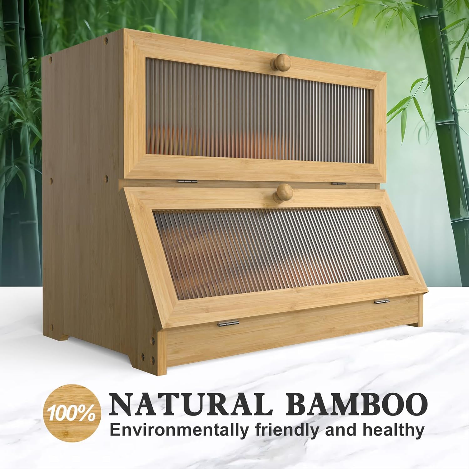 double-layer-bamboo-bread-box-for-kitchen-counter-with-large-capacity-and-clear-window at www.mallsonline.com.au