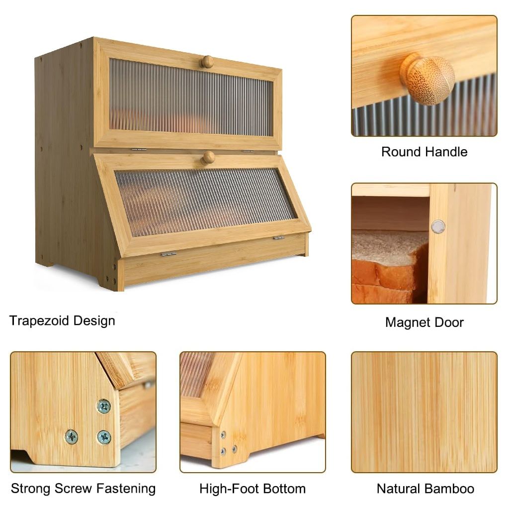 double-layer-bamboo-bread-box-for-kitchen-counter-with-large-capacity-and-clear-window at www.mallsonline.com.au