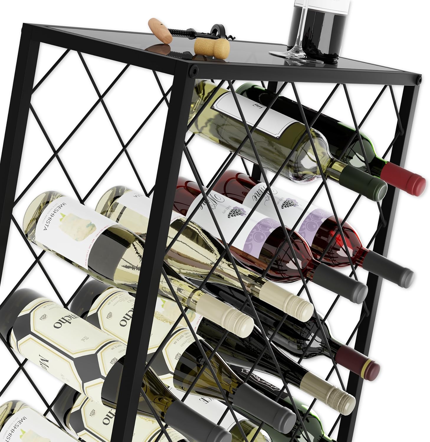 freestanding-metal-wine-rack-for-25-bottles at www.mallsonline.com.au