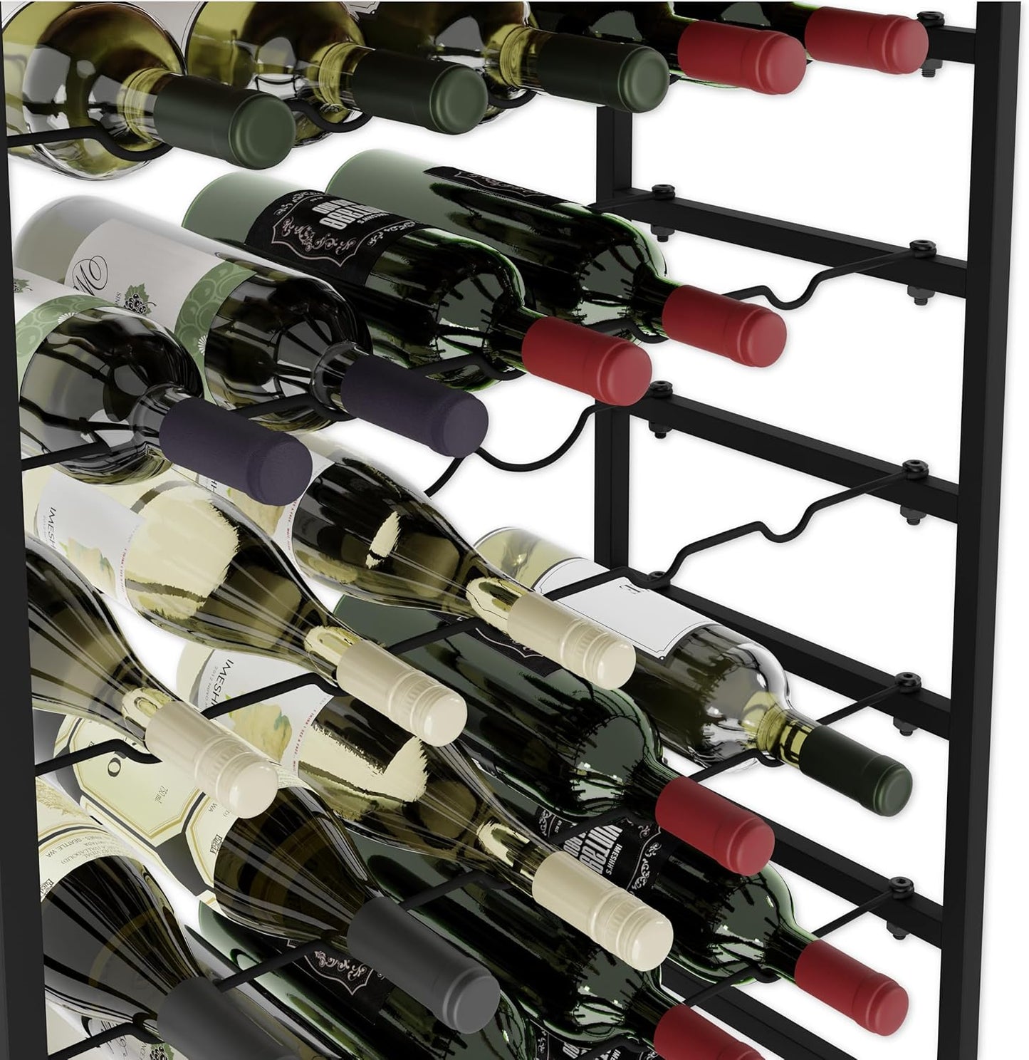 6-tier-freestanding-wine-rack-for-30-bottles-with-wood-countertop-and-sturdy-metal-frame at www.mallsonline.com.au