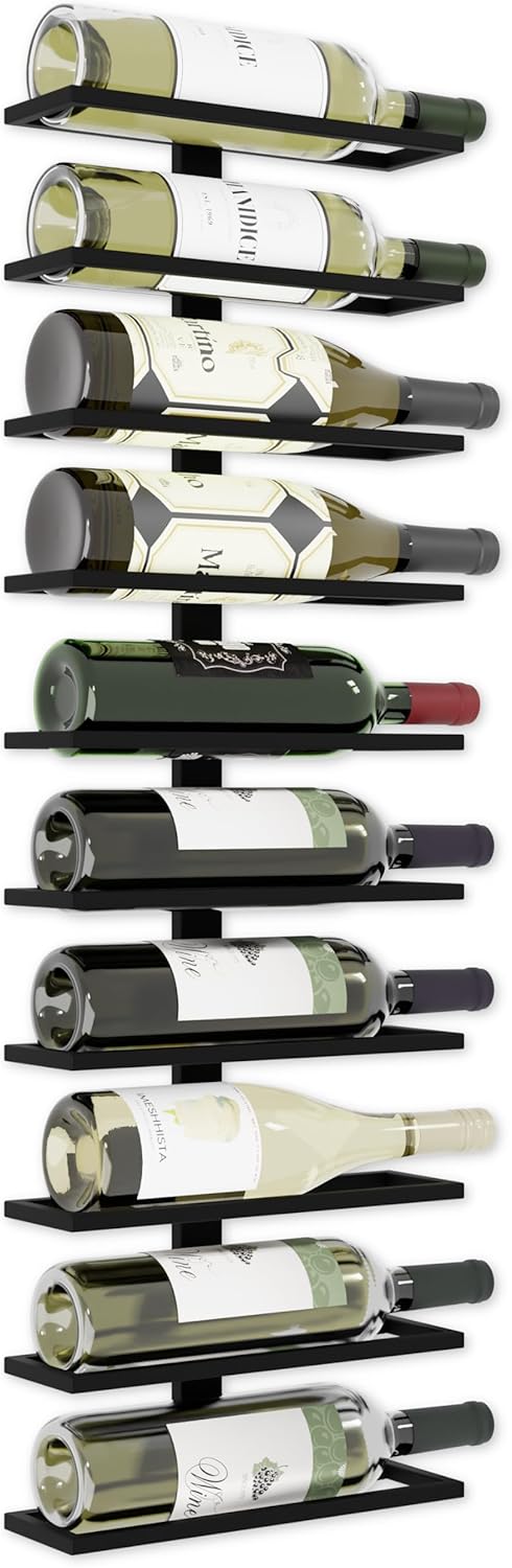 metal-wall-mount-wine-rack-for-wine-bottles-liquor-champagne-holds-10-bottles at www.mallsonline.com.au