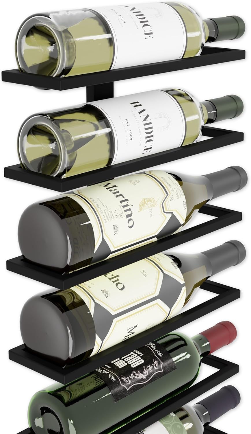 metal-wall-mount-wine-rack-for-wine-bottles-liquor-champagne-holds-10-bottles at www.mallsonline.com.au