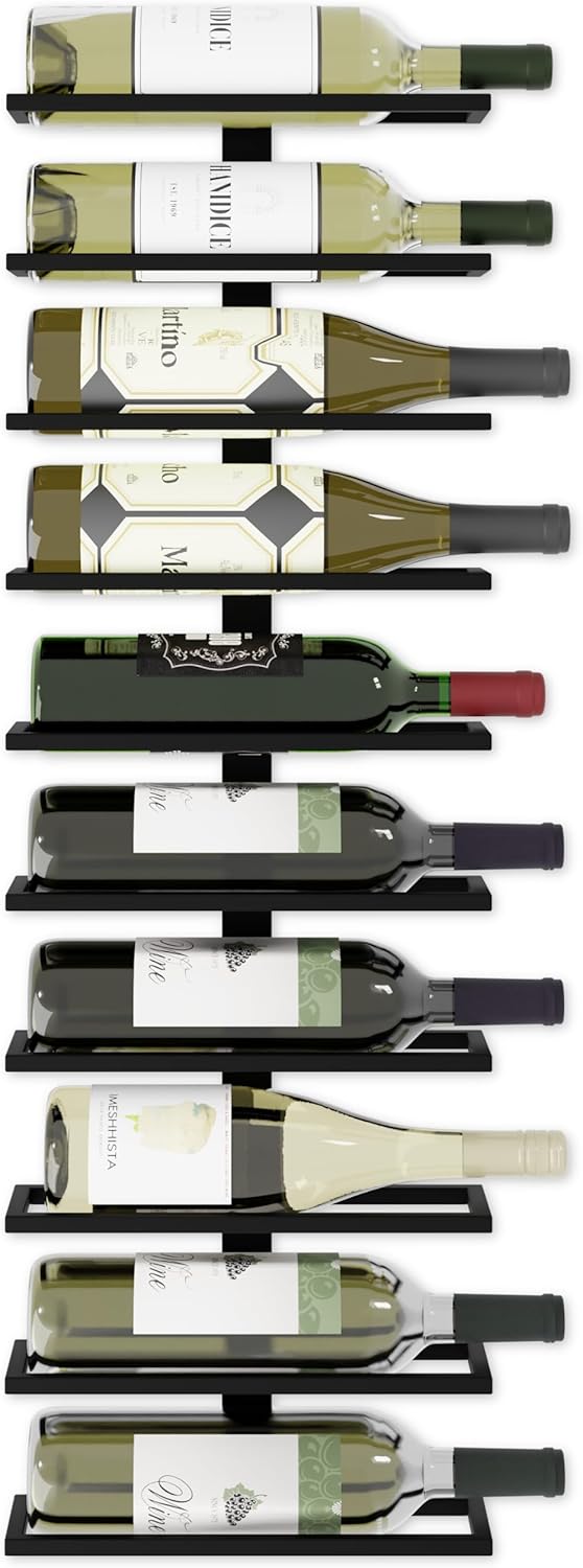 metal-wall-mount-wine-rack-for-wine-bottles-liquor-champagne-holds-10-bottles at www.mallsonline.com.au