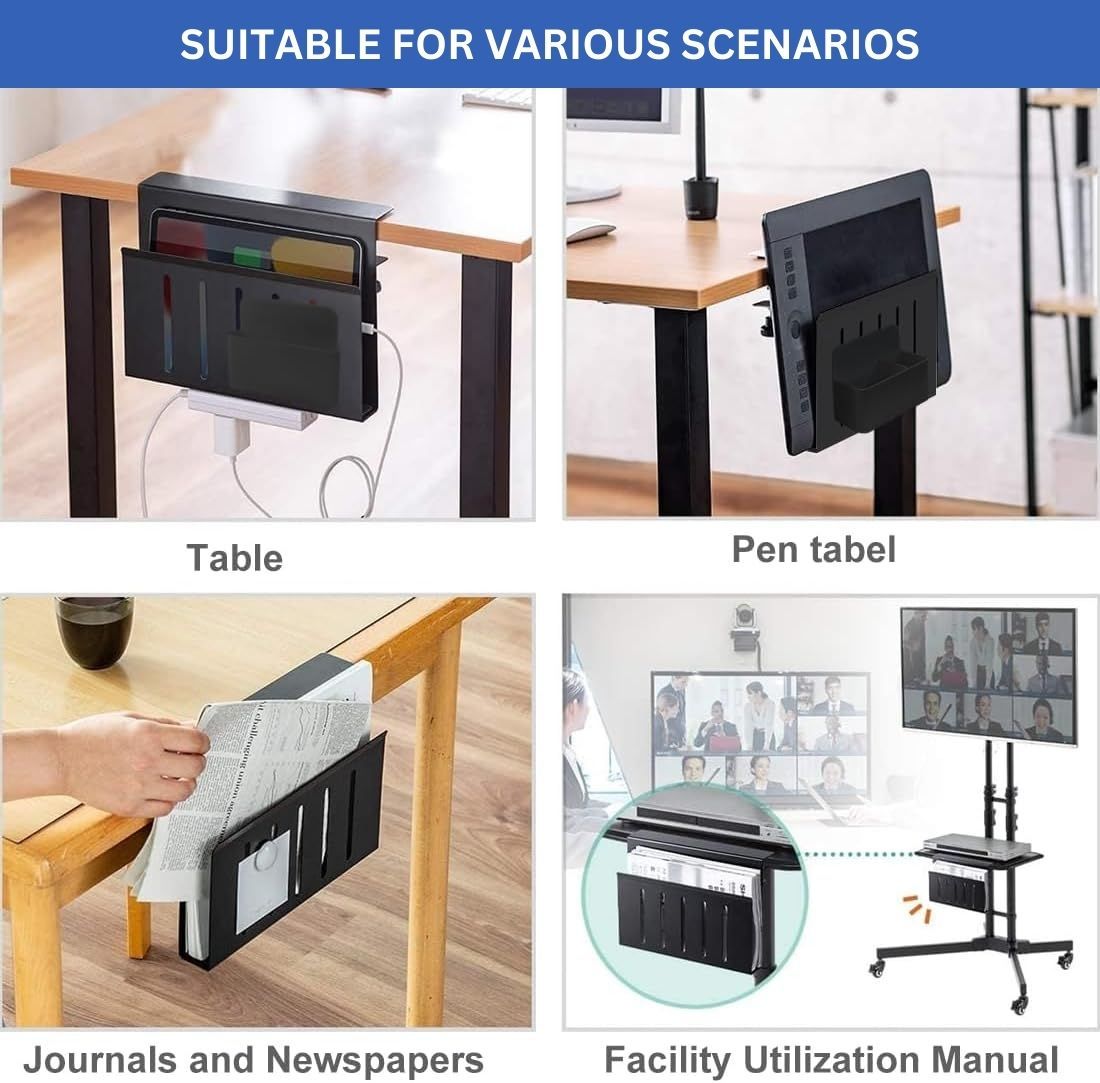under-desk-side-laptop-holder-storage-with-no-drill-cable-management-tray-and-pen-storage-for-office-and-home at www.mallsonline.com.au
