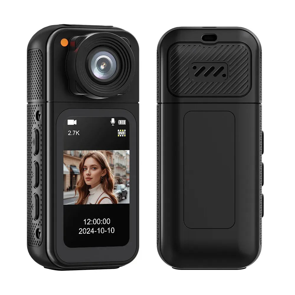 2.7K HD Mini Action Camera with 180Â° Rotating Lens, Portable Design, 64GB TF Card Included