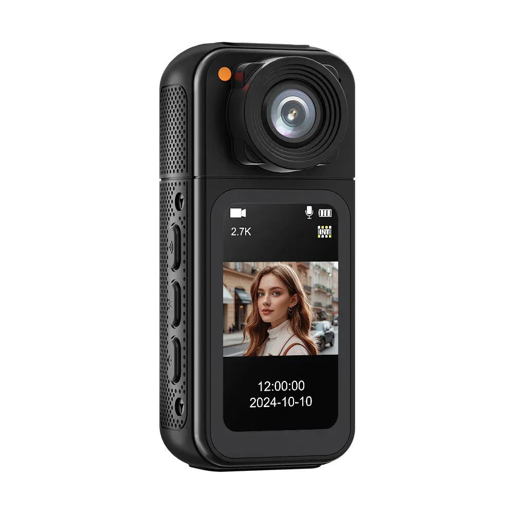 2.7K HD Mini Action Camera with 180Â° Rotating Lens, Portable Design, 64GB TF Card Included
