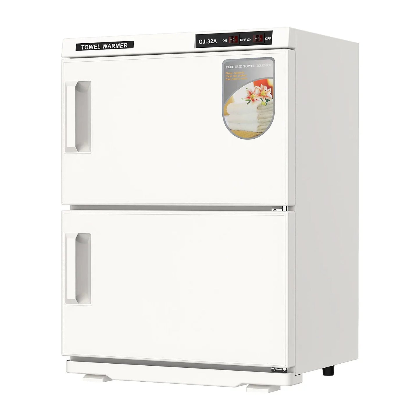 White 16L Black Hot Towel Warmer UV Sterilizer Cabinet for Salon and Home Use