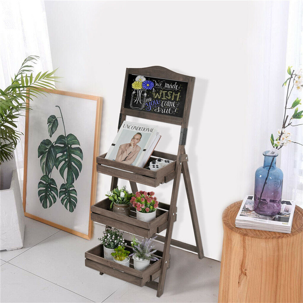 8 Tier Rustic Wood Plant Stand 38CM Corner Shelf