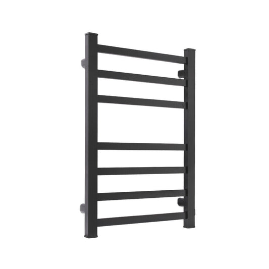 Aluminium Heated Towel Rail 7-Bar Electric Warmer Black