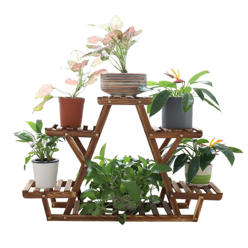 Wooden 6 Tier Plant Stand A-Frame Flower Pot Display Organizer