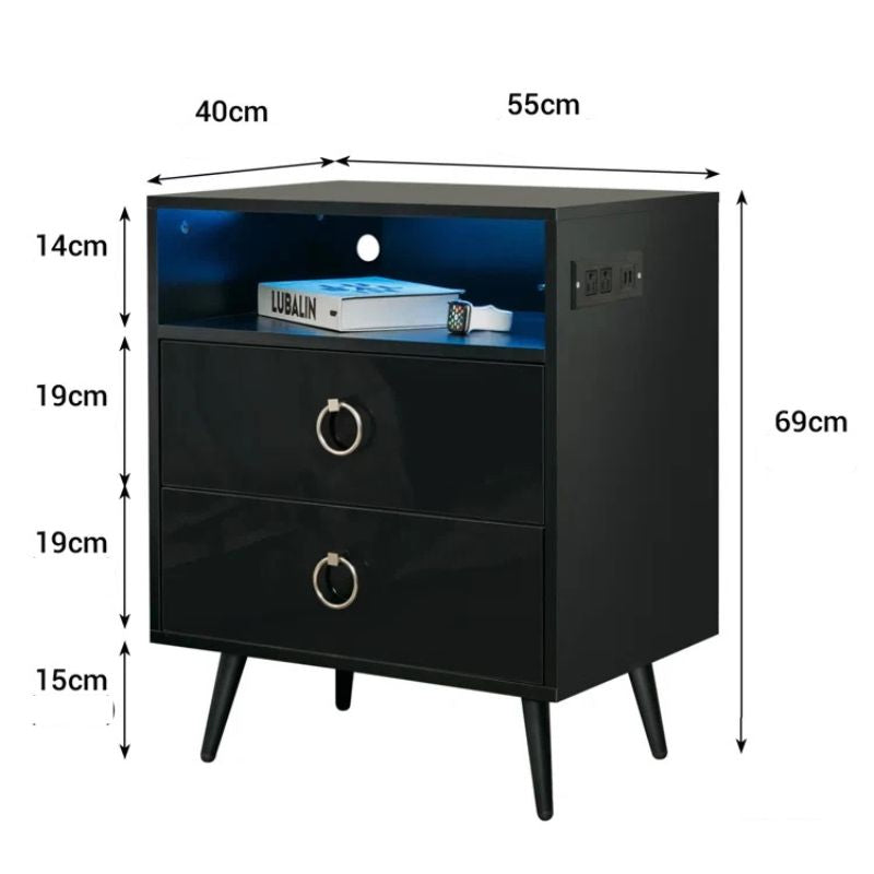 amelia-modern-led-bedside-table-with-usb-and-power-socket-black-x-2 www.mallsonline.com.au