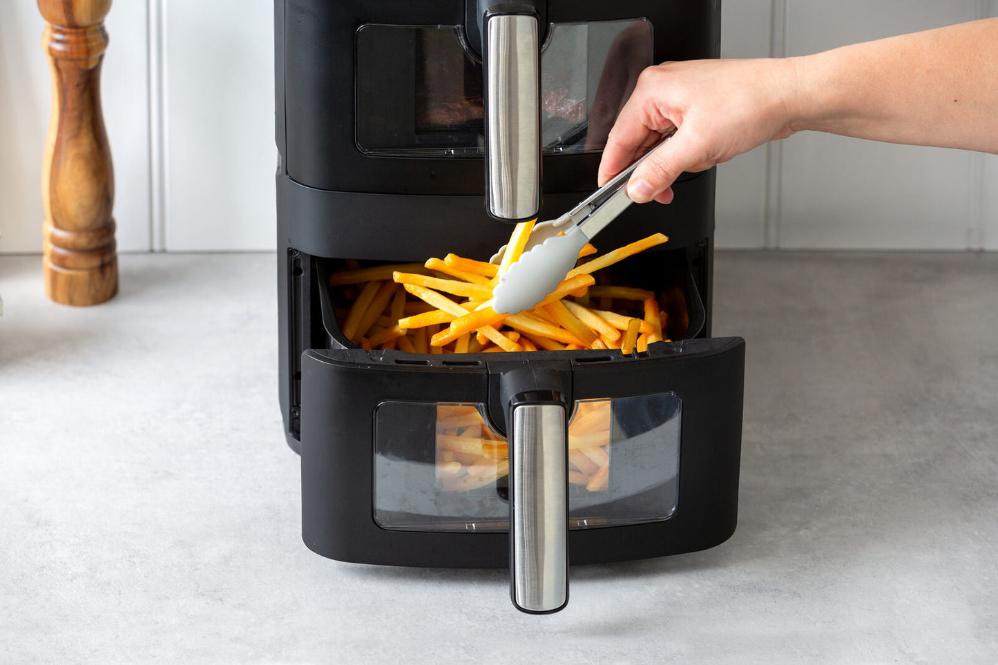 13L Dual Zone 2300W Double Stack Air Fryer with Foldable Top Display