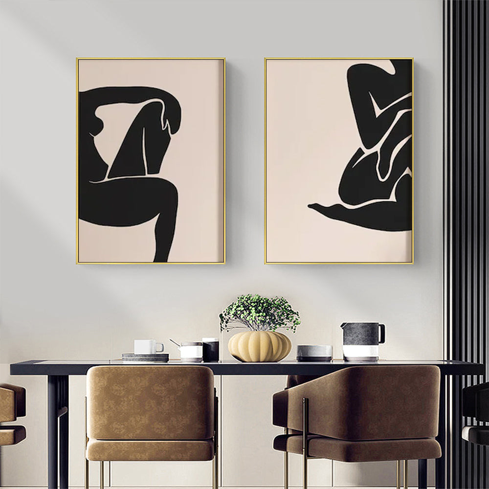 40cmx60cm-female-figure-2-sets-gold-frame-canvas-wall-art