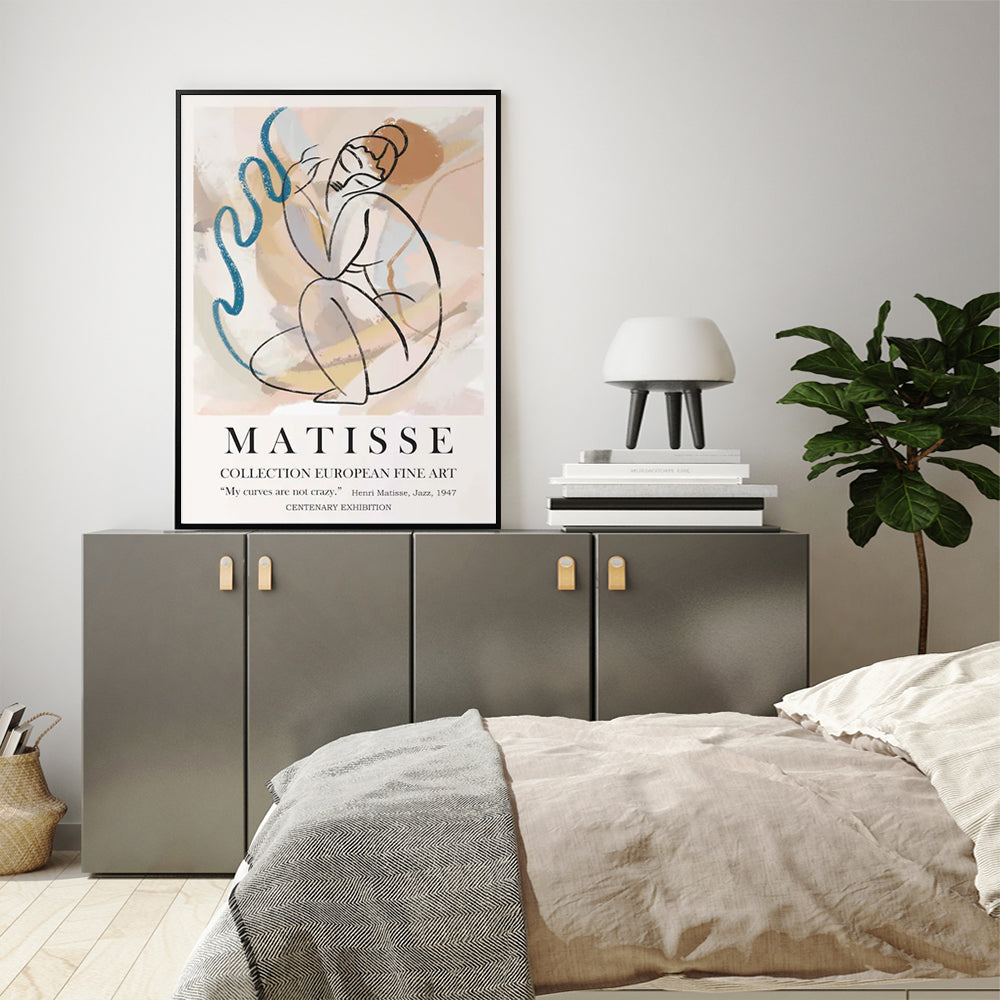 40cmx60cm-matisse-nude-line-black-frame-canvas-wall-art