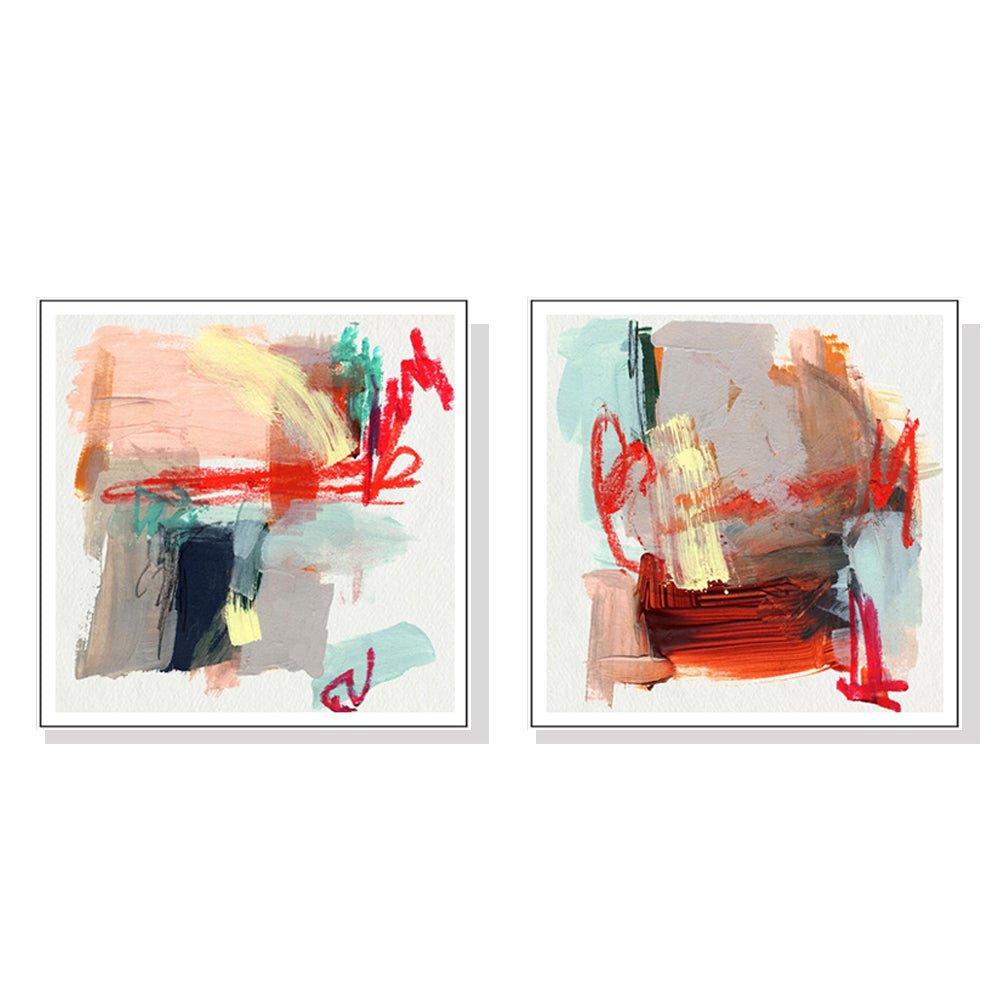 40cmx40cm-abstract-colourful-garden-2-sets-white-frame-canvas-wall-art