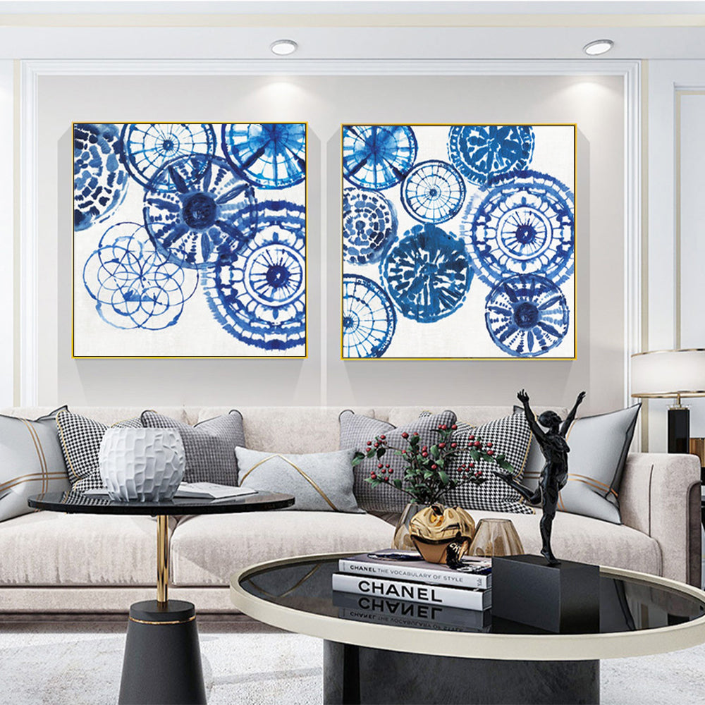 40cmx40cm-blue-day-2-sets-gold-frame-canvas-wall-art