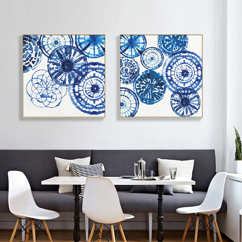 40cmx40cm-blue-day-2-sets-gold-frame-canvas-wall-art