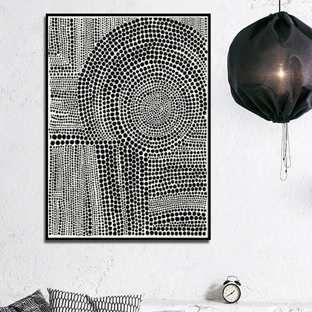 40cmx60cm-clustered-dots-b-black-frame-canvas-wall-art