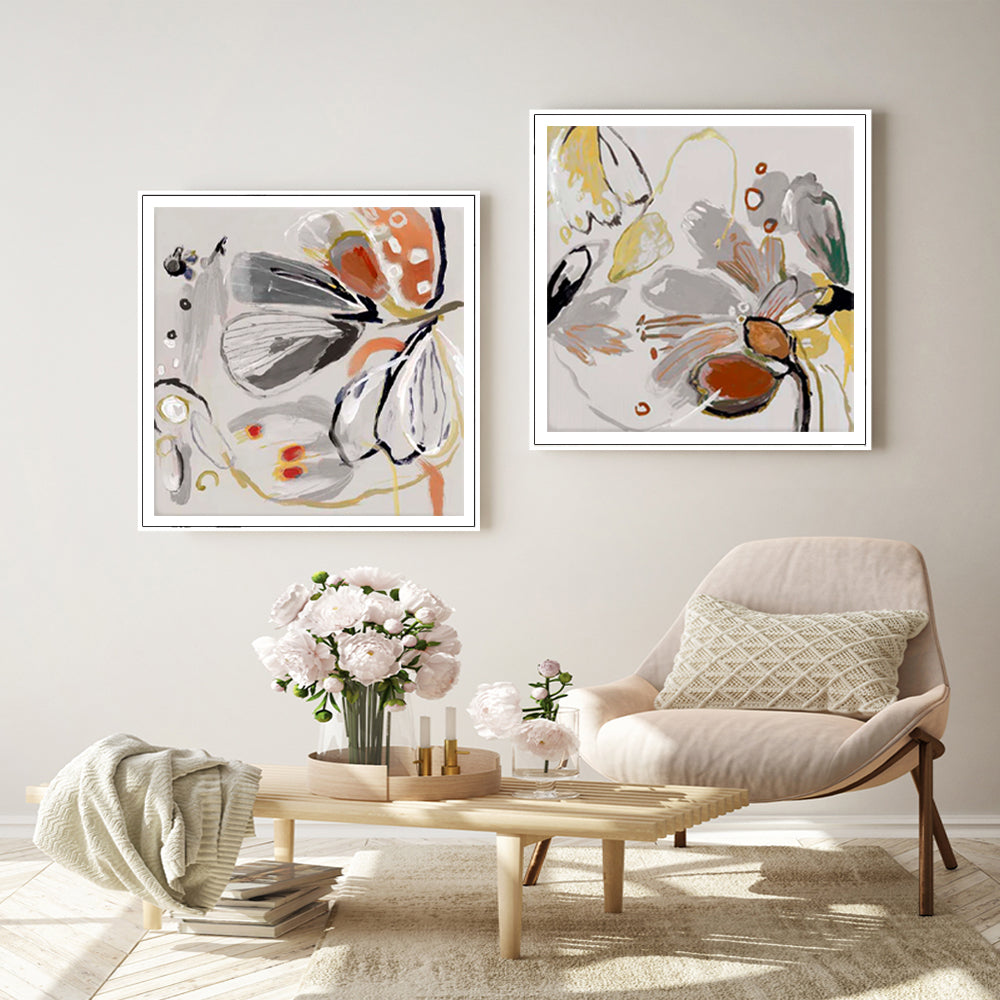 40cmx40cm-blooming-spring-floral-2-sets-white-frame-canvas-wall-art