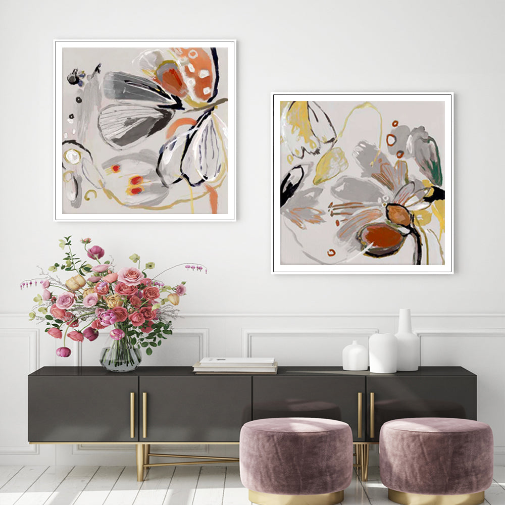 40cmx40cm-blooming-spring-floral-2-sets-white-frame-canvas-wall-art