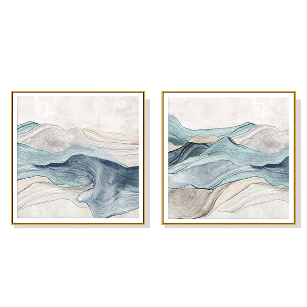 40cmx40cm-blue-mountain-2-sets-gold-frame-canvas-wall-art