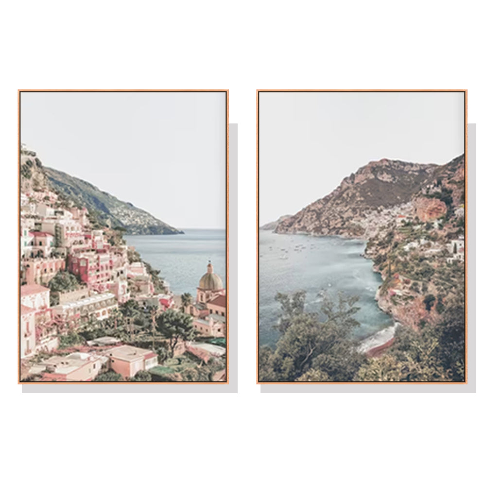 50cmx70cm-italy-positano-2-sets-wood-frame-canvas-wall-art