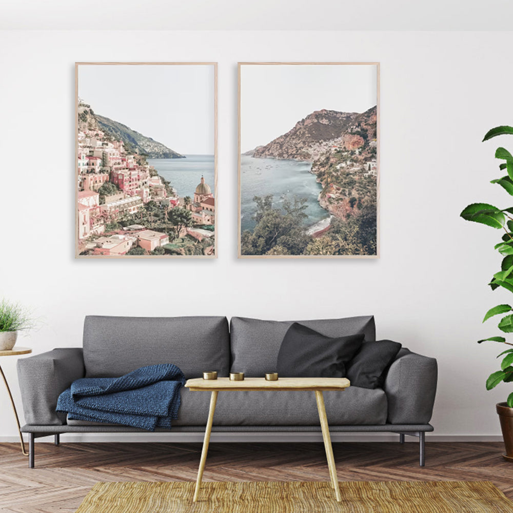 50cmx70cm-italy-positano-2-sets-wood-frame-canvas-wall-art