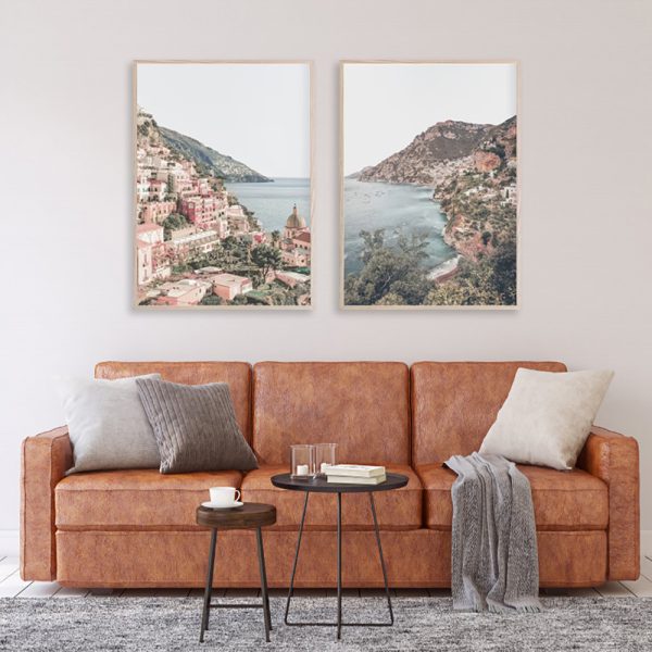 50cmx70cm-italy-positano-2-sets-wood-frame-canvas-wall-art