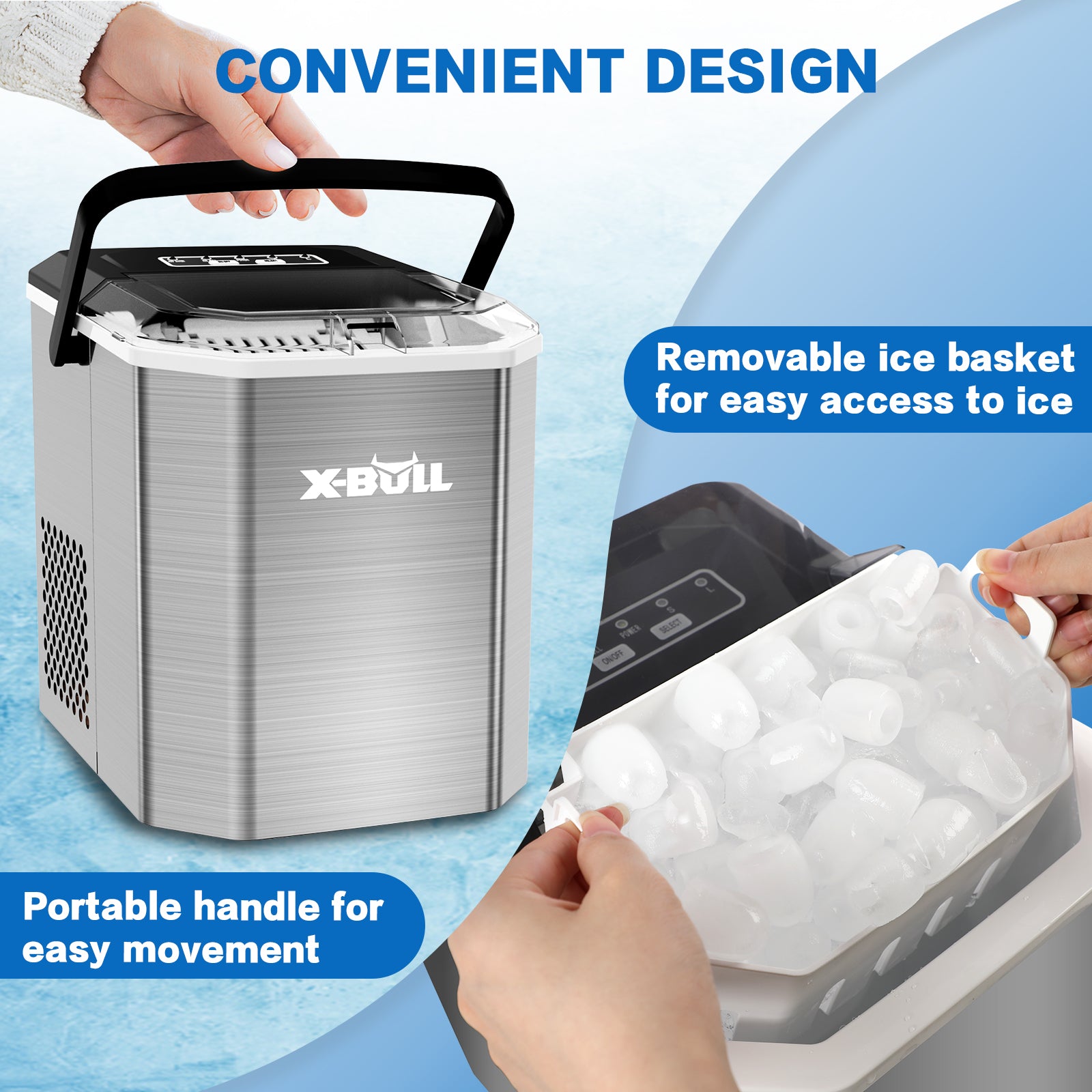 x-bull-portable-ice-maker-machine-commercial-ice-cube-2-2l-home-bar-benchtop-sliver at www.mallsonline.com.au