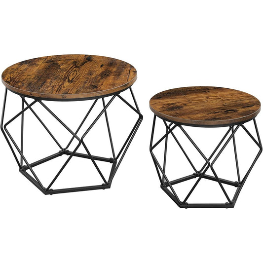 vasagle-set-of-2-rustic-brown-and-black-coffee-tables-with-robust-steel-frame