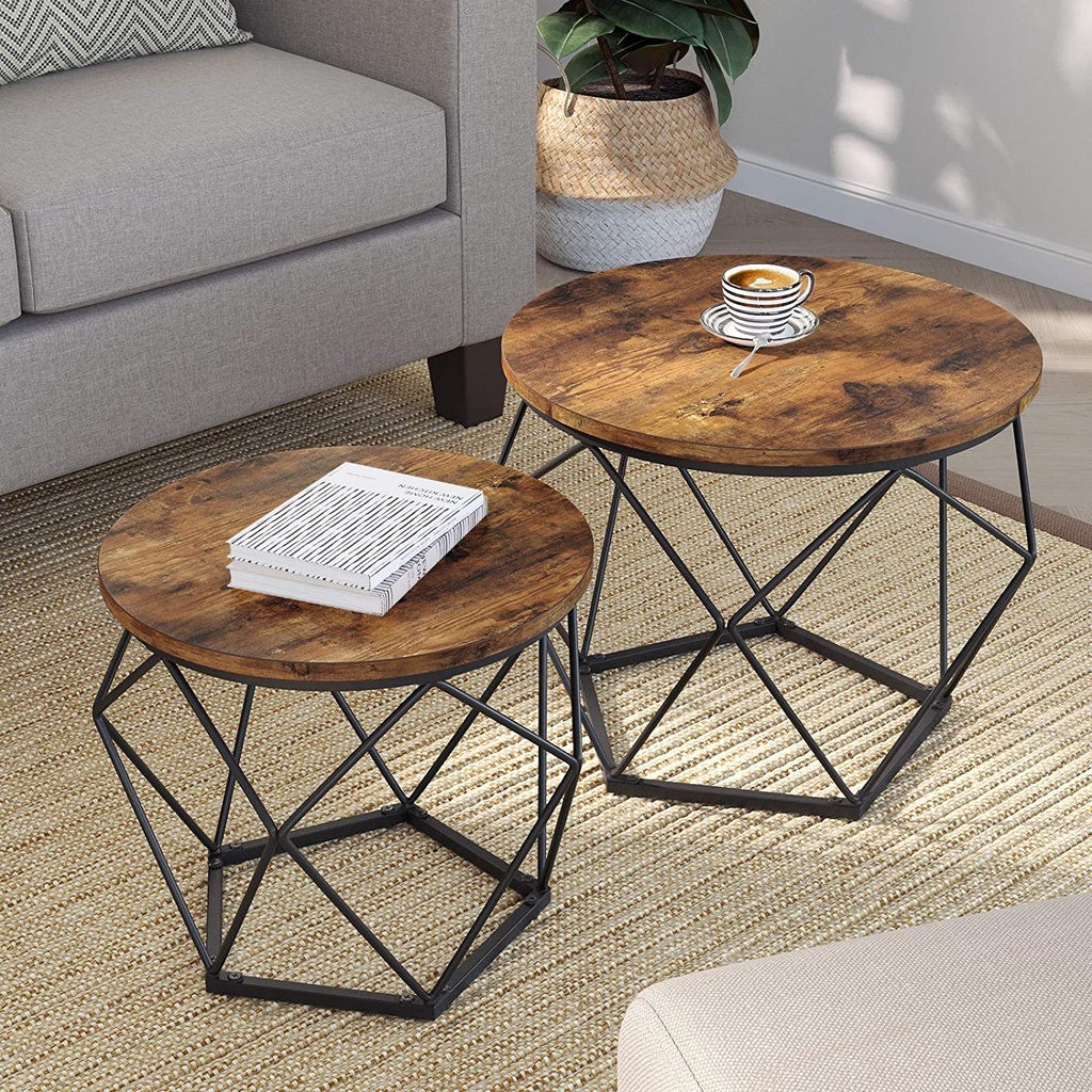 vasagle-set-of-2-rustic-brown-and-black-coffee-tables-with-robust-steel-frame