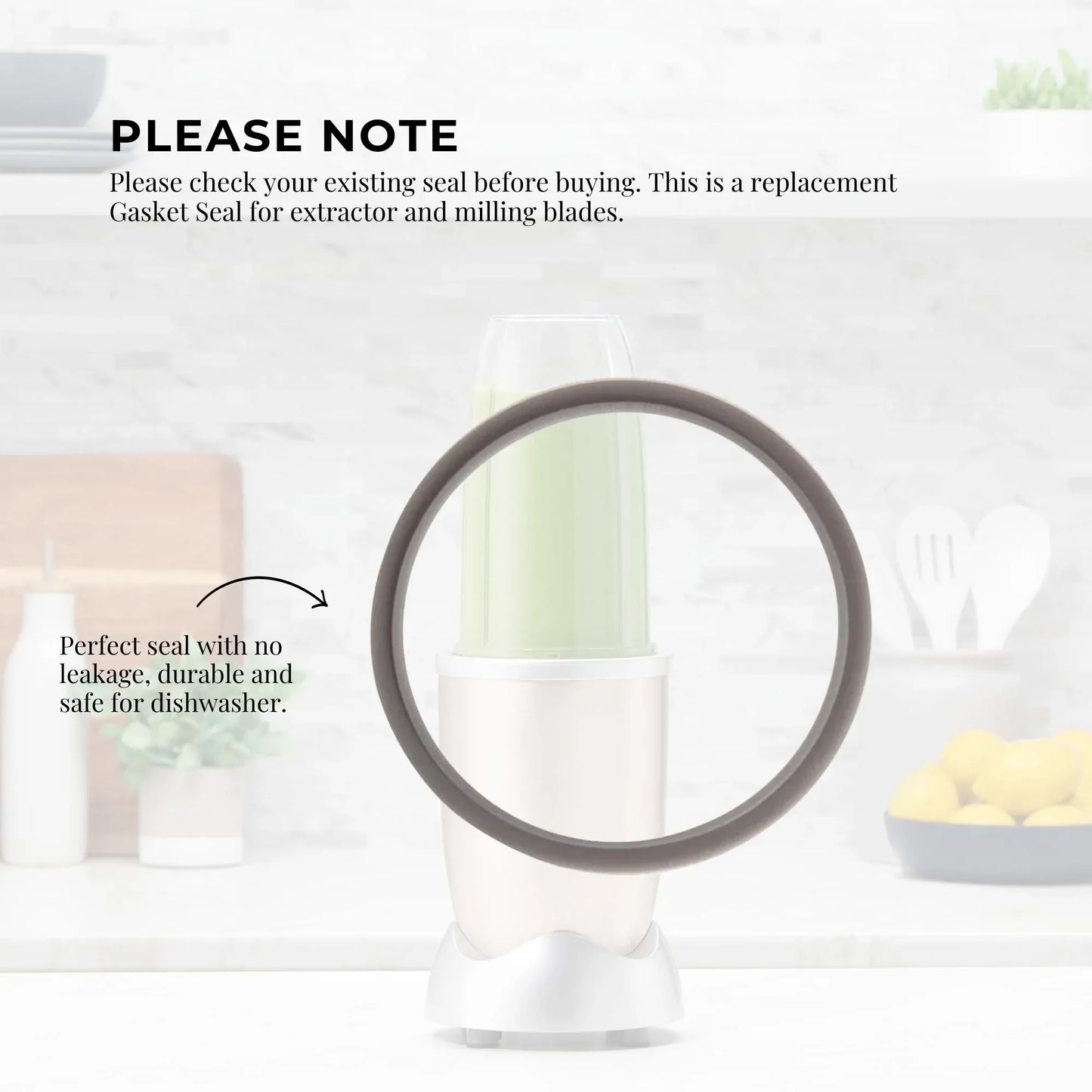 Kitchee For Nutribullet Short Cup + Holder Lip Ring + Grey Seal for 900 600