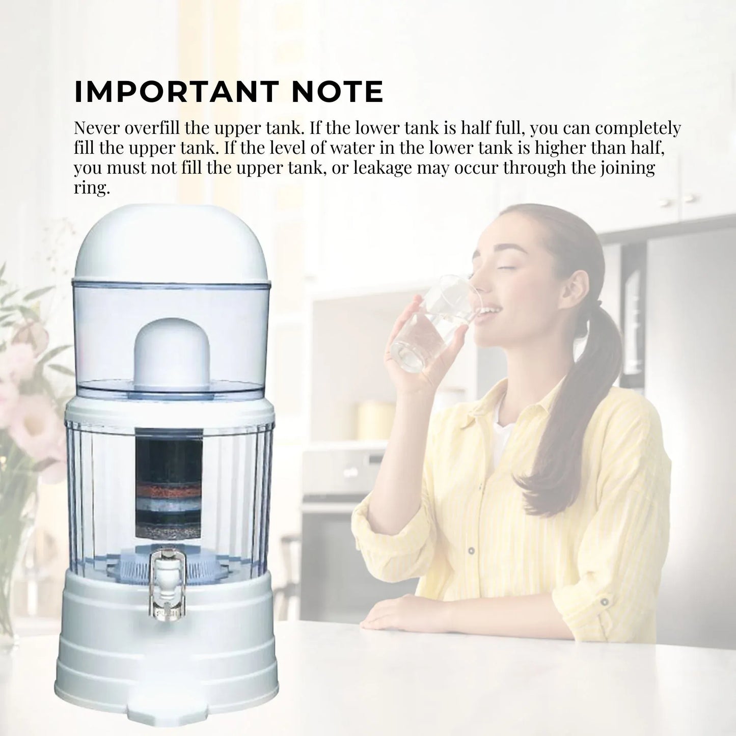 Orku 14L Benchtop Water Filter - 8 Stage Mineral Gravity Filtration System