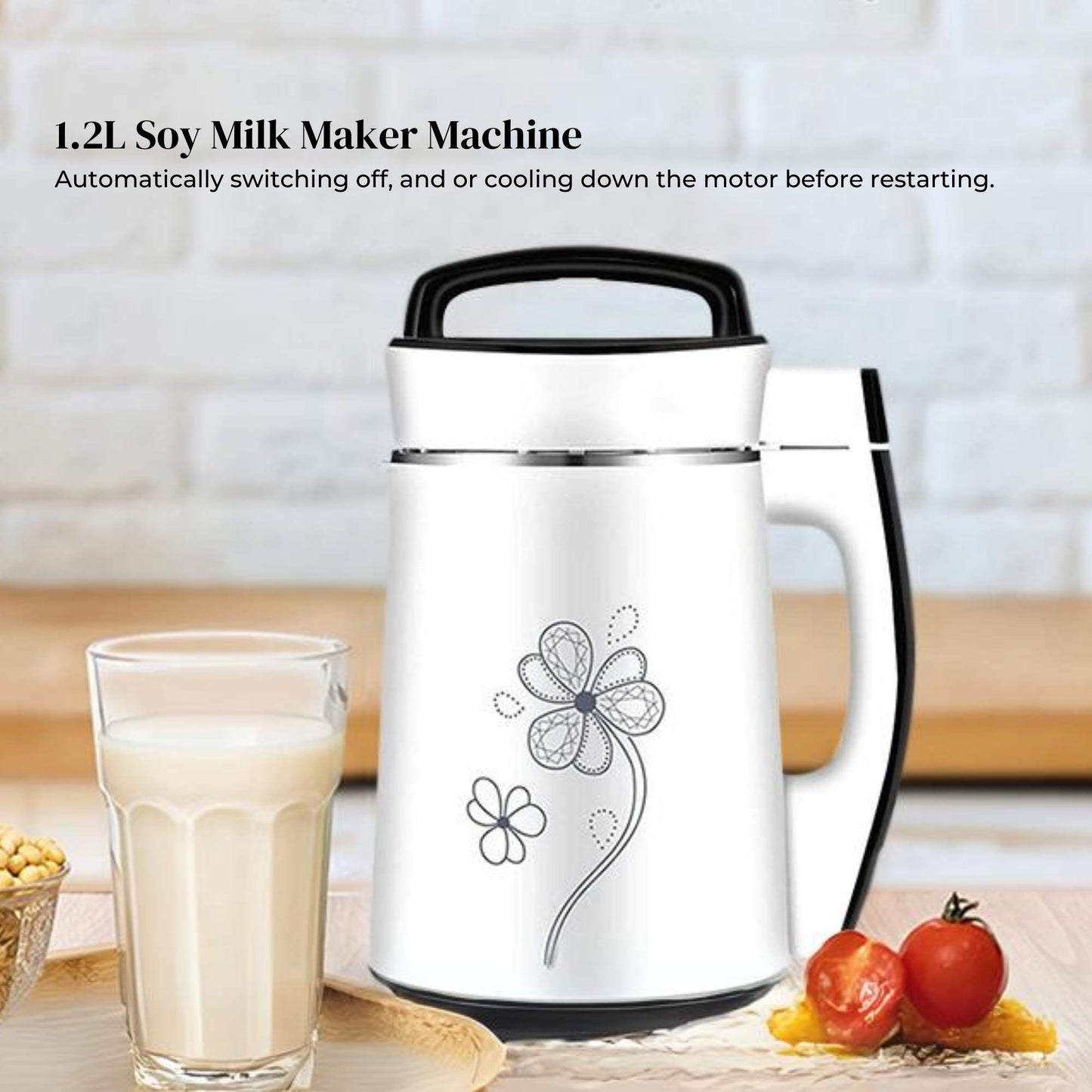 Electric Soy Bean Milk Maker Machine - Automatic Soya Almond Nut Blender