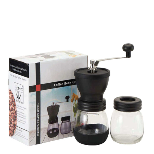 coffee-bean-grinder-manual-hand-stainless-ceramic-burr-core-glass-jar-nut-mill www.mallsonline.com.au