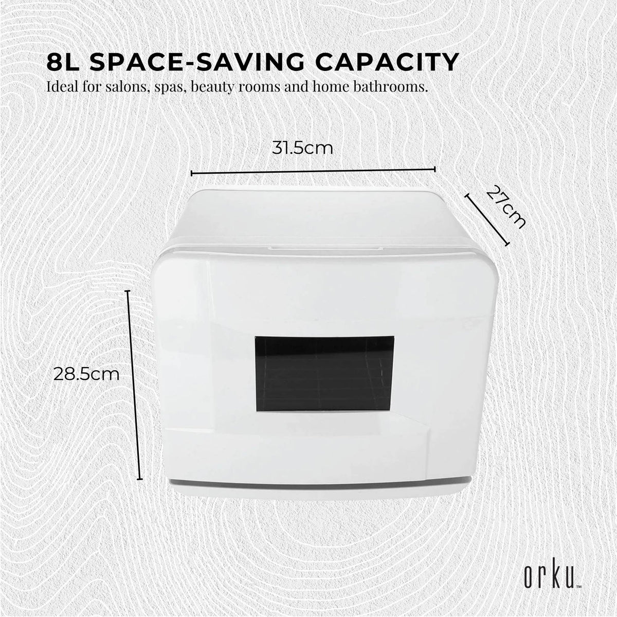 Orku 8L Electric Towel Warmer UV Cabinet Salon Spa White