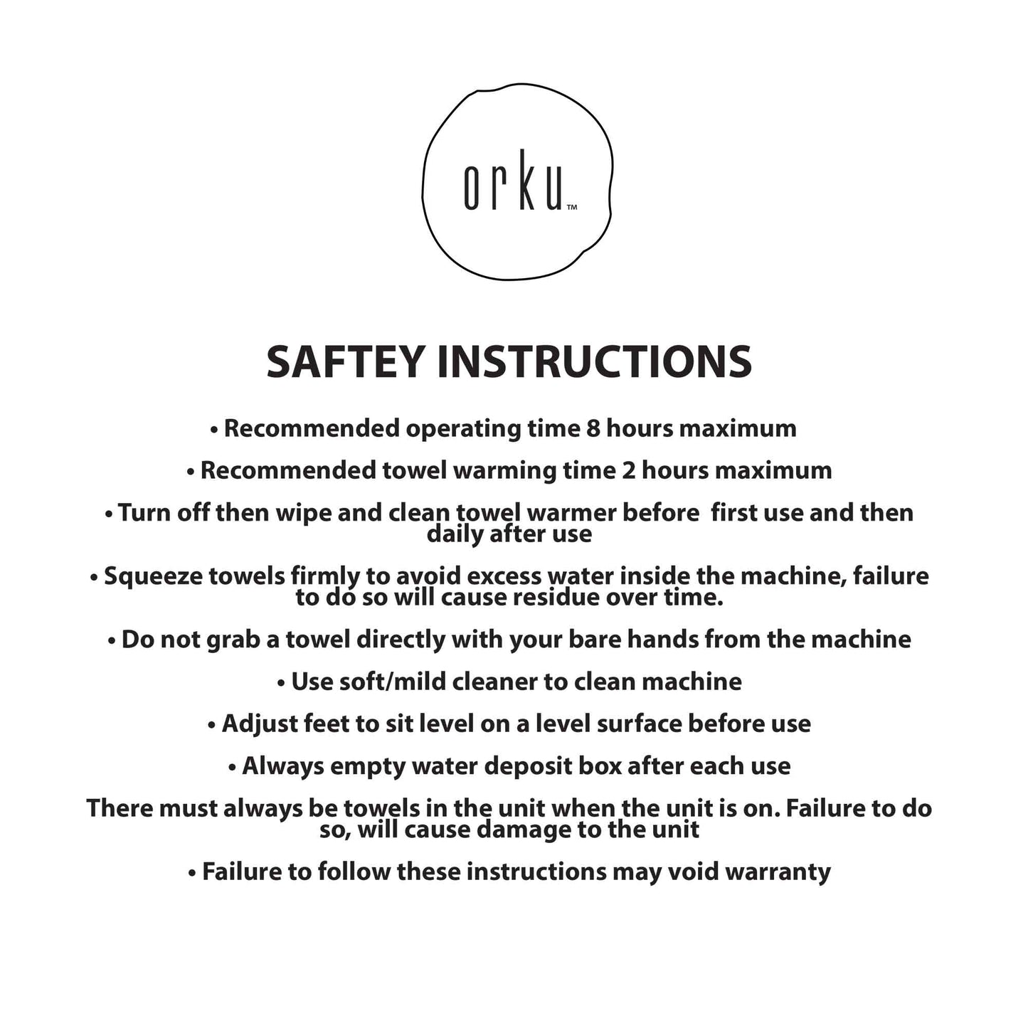 Orku 8L White Electric Towel Warmer UV Steriliser Cabinet Salon Heat Sanitiser