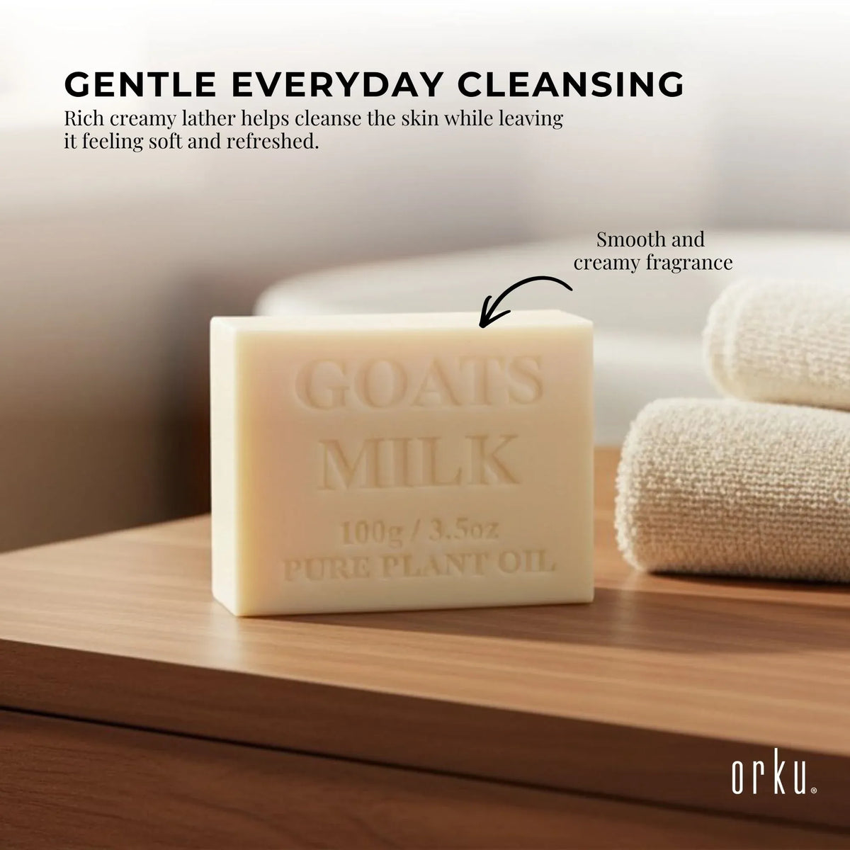 Orku 10 x 100g Goat Milk Soap Bars Natural Creamy Scent Australian Made