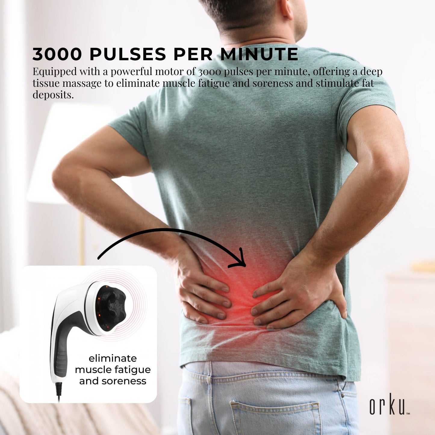 Full Body Vibration Handheld Massager - 4 Massage Heads Neck Shoulders Back Legs