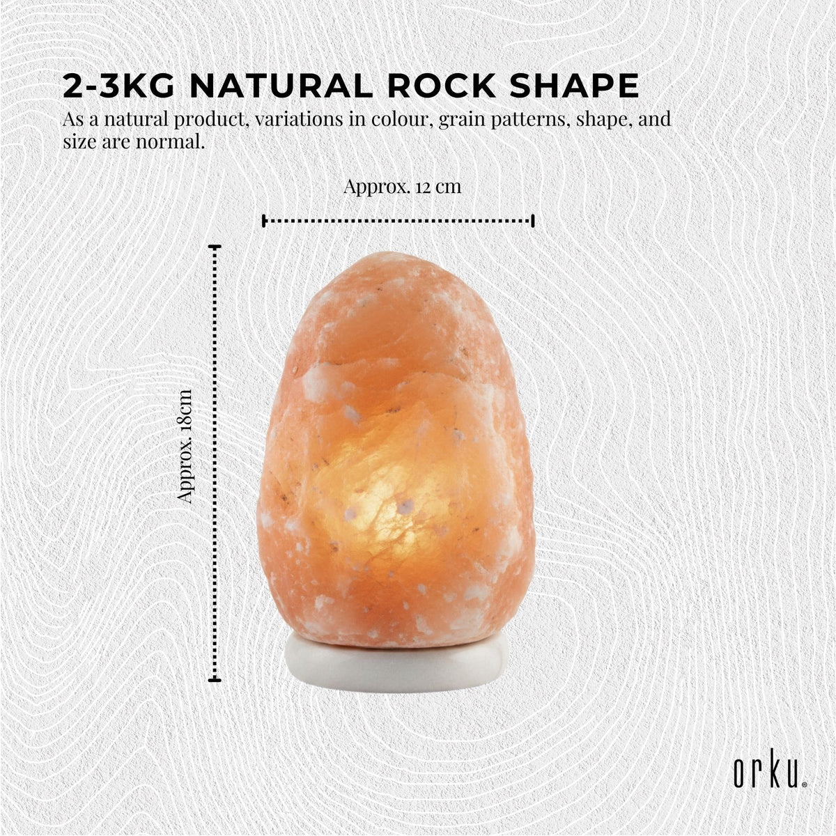 Orku 2-3 Kgs Himalayan Pink Salt Lamp - Natural Rock Shape Night Light