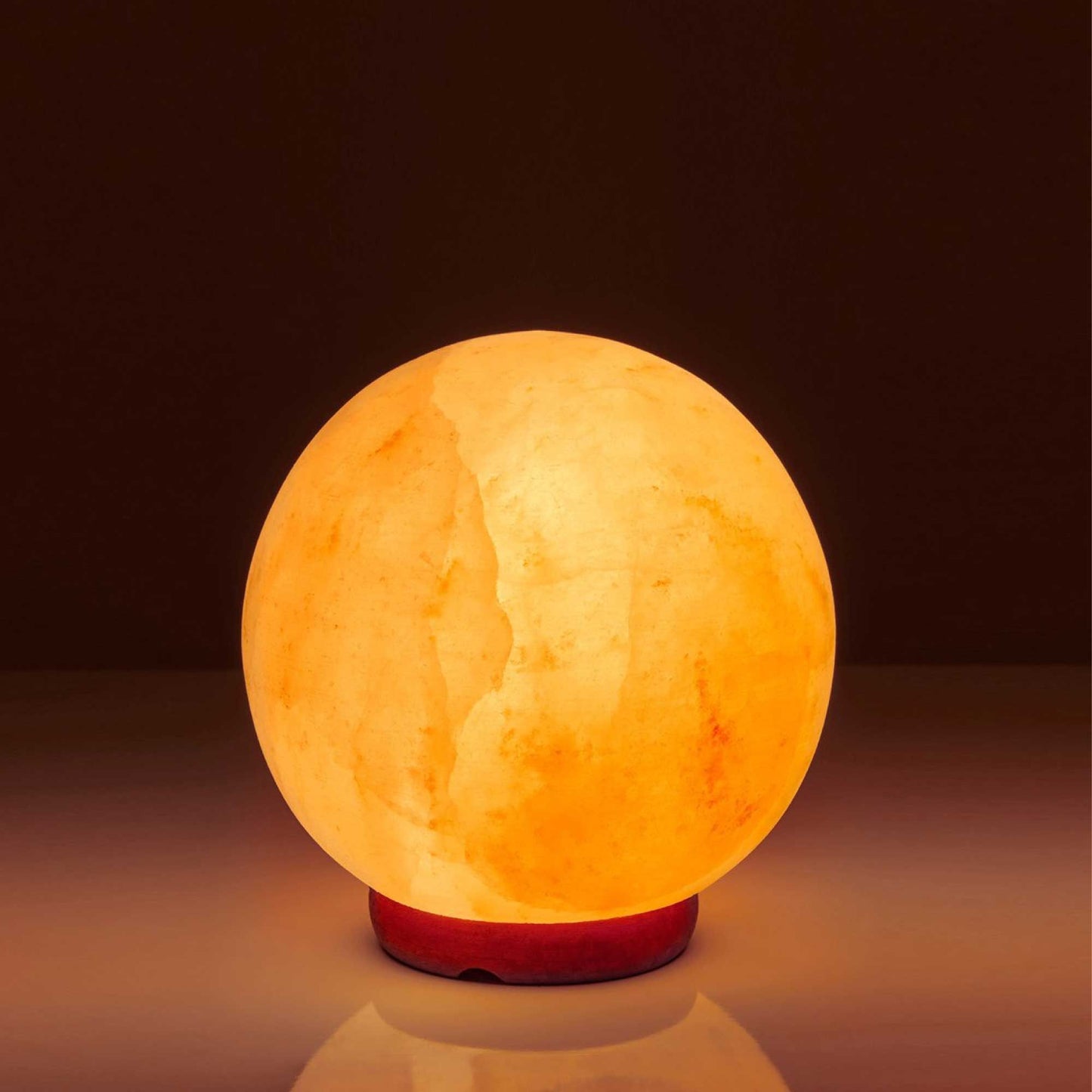 Orku 16 cm Ball Shape Himalayan Pink Salt Lamp - Carved Sphere Night Light