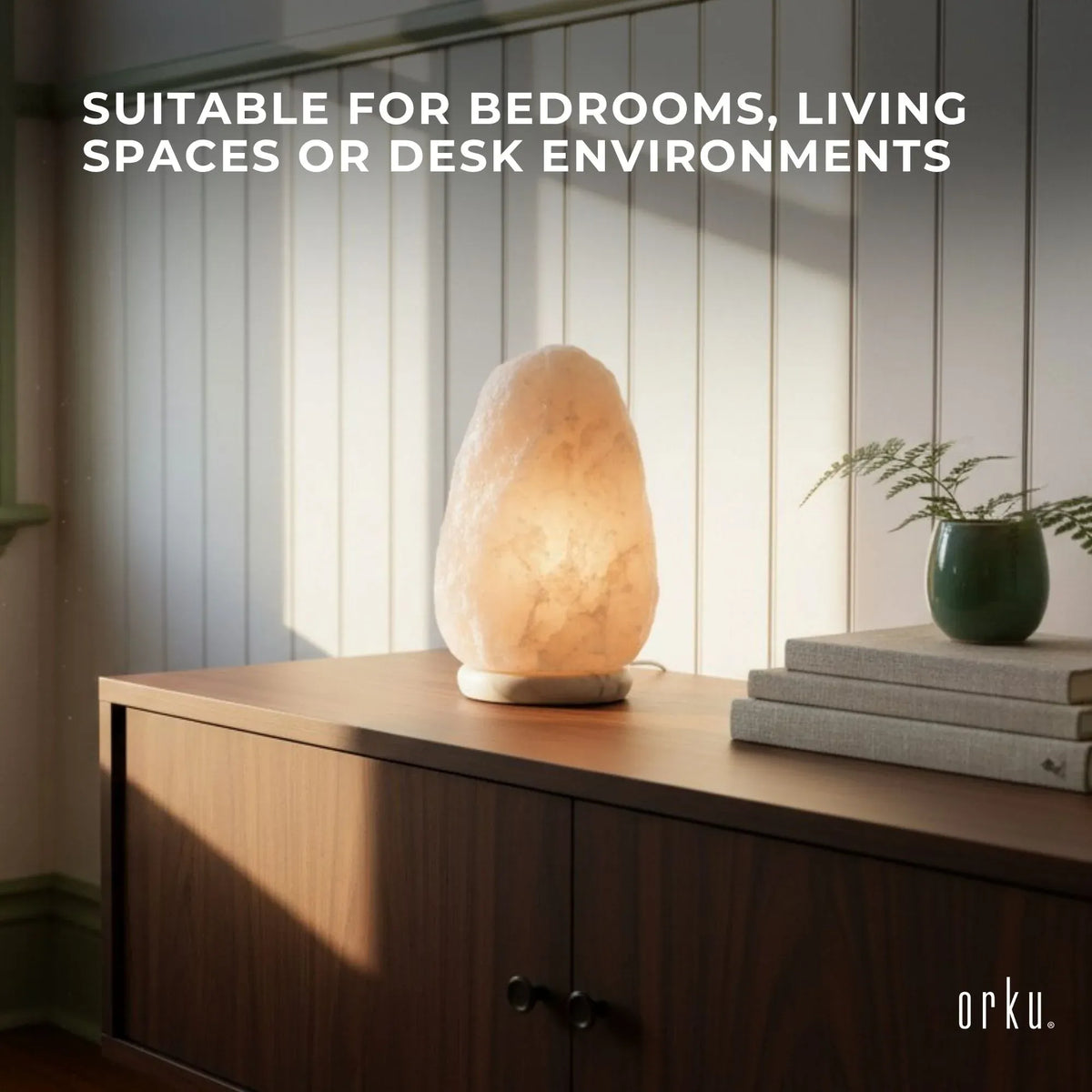 Orku 3-5Kg Himalayan White Salt Lamp - Natural Rock Shape Night Light