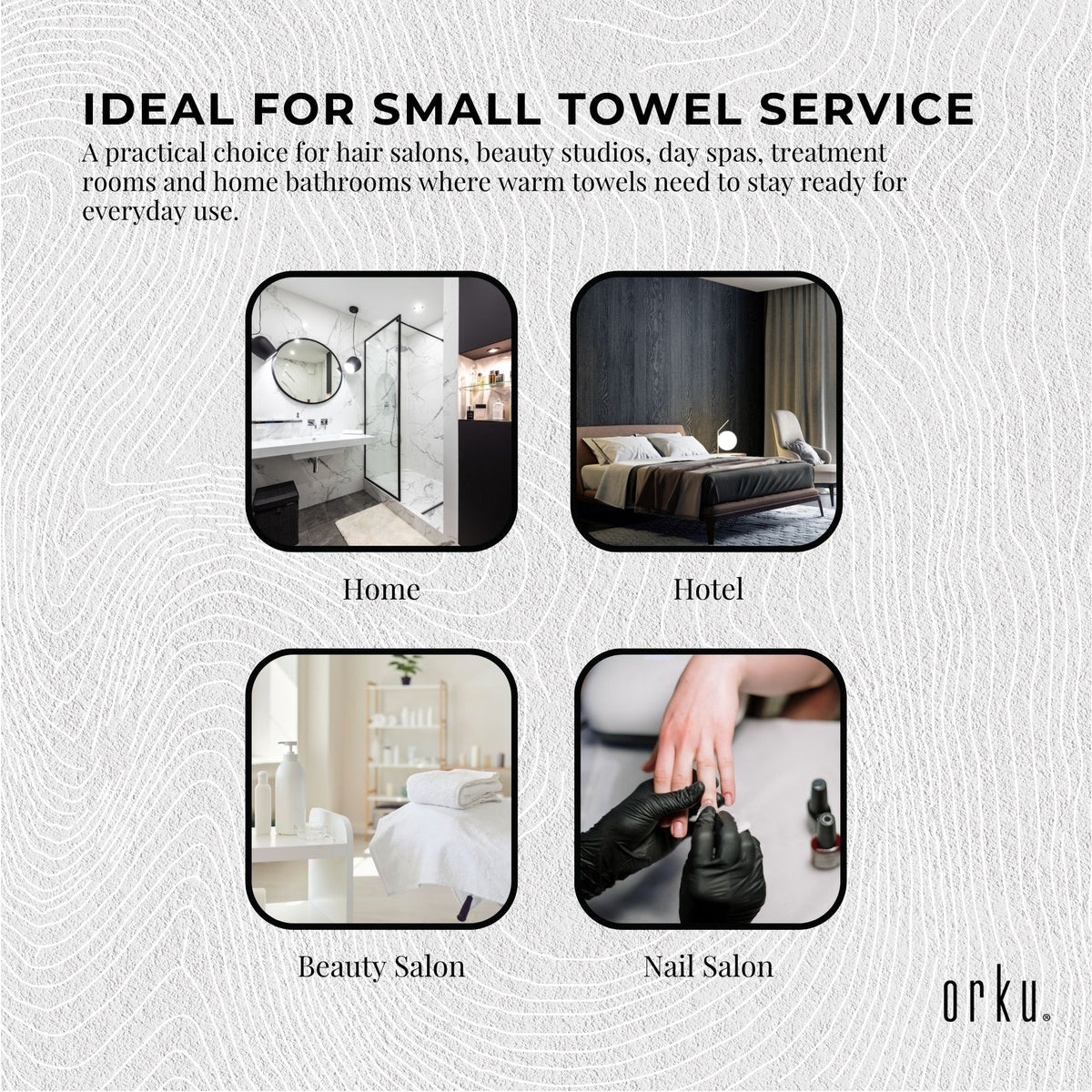 Orku 5L Electric Hand Towel Warmer UV Cabinet Salon Spa Black