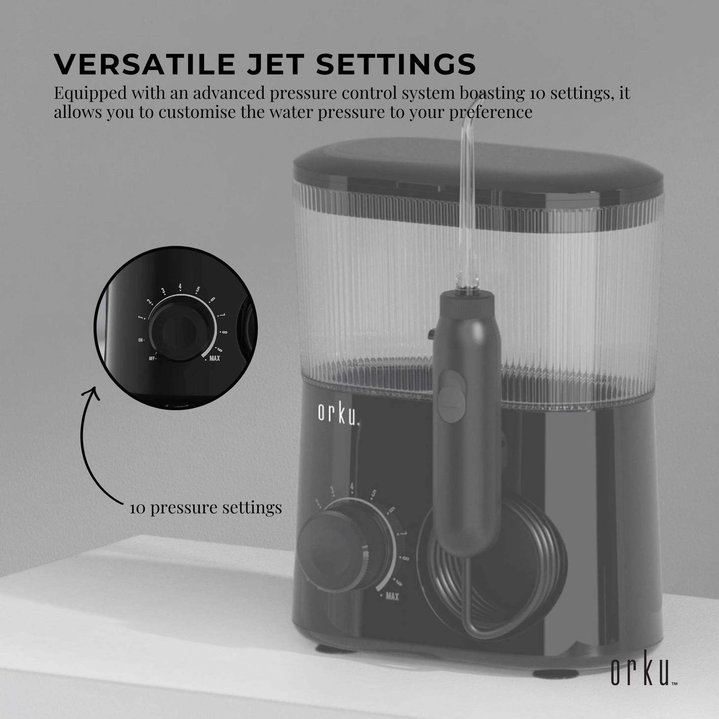 water-jet-dental-flosser-600ml-black-electric-oral-pressure-tooth-irrigator www.mallsonline.com.au