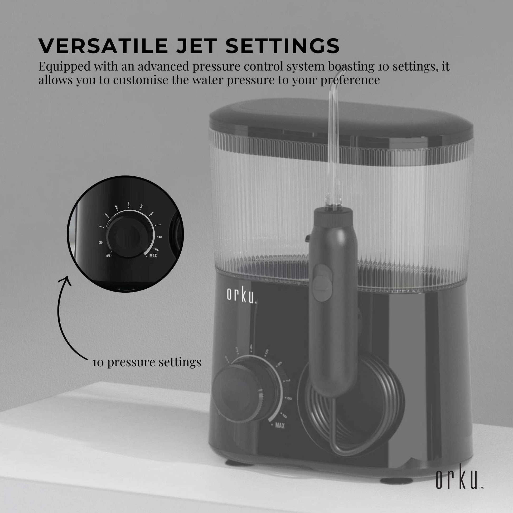 water-jet-dental-flosser-600ml-black-electric-oral-pressure-tooth-irrigator www.mallsonline.com.au